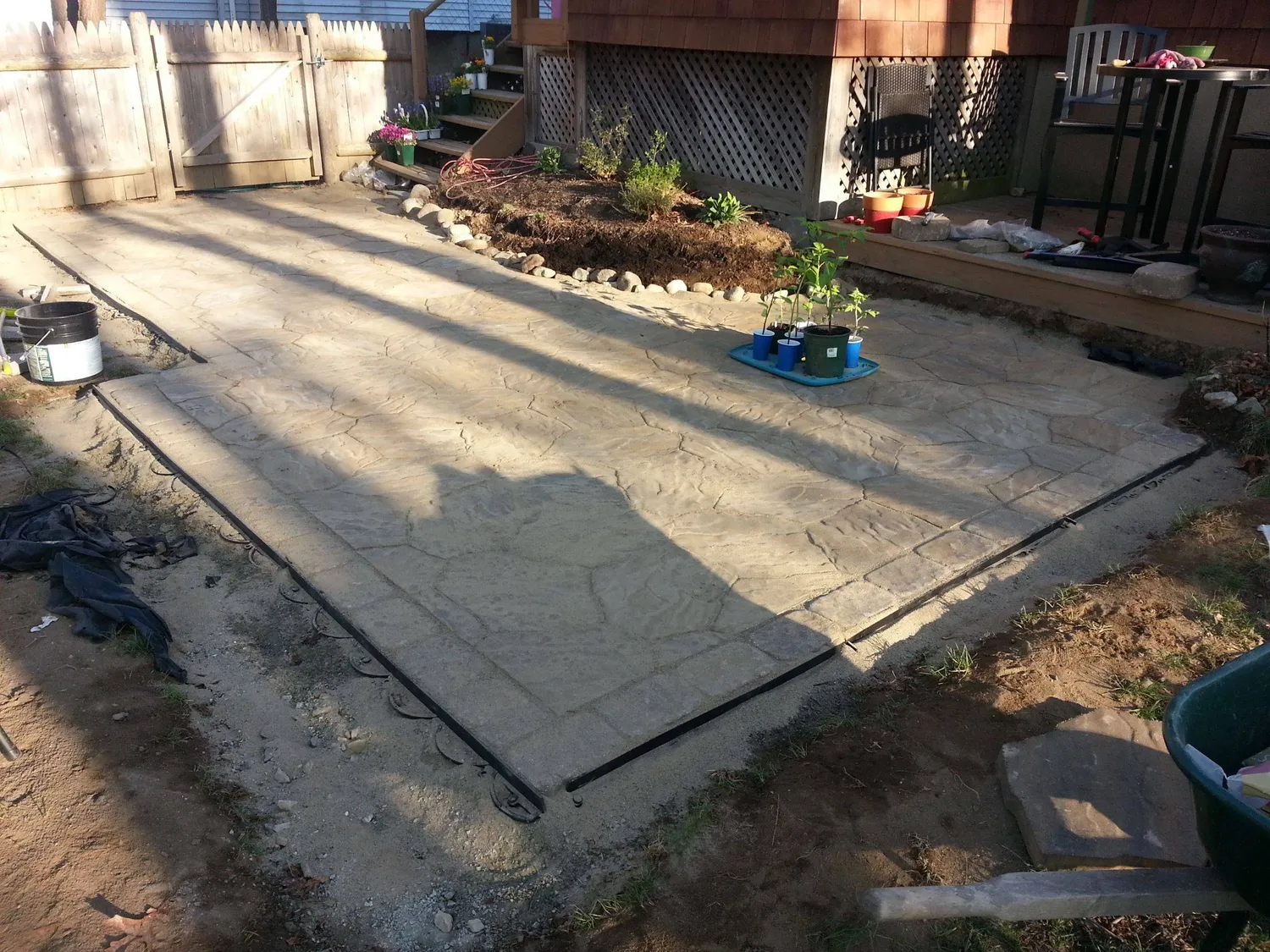 Rectangular Patio Groundwork Done